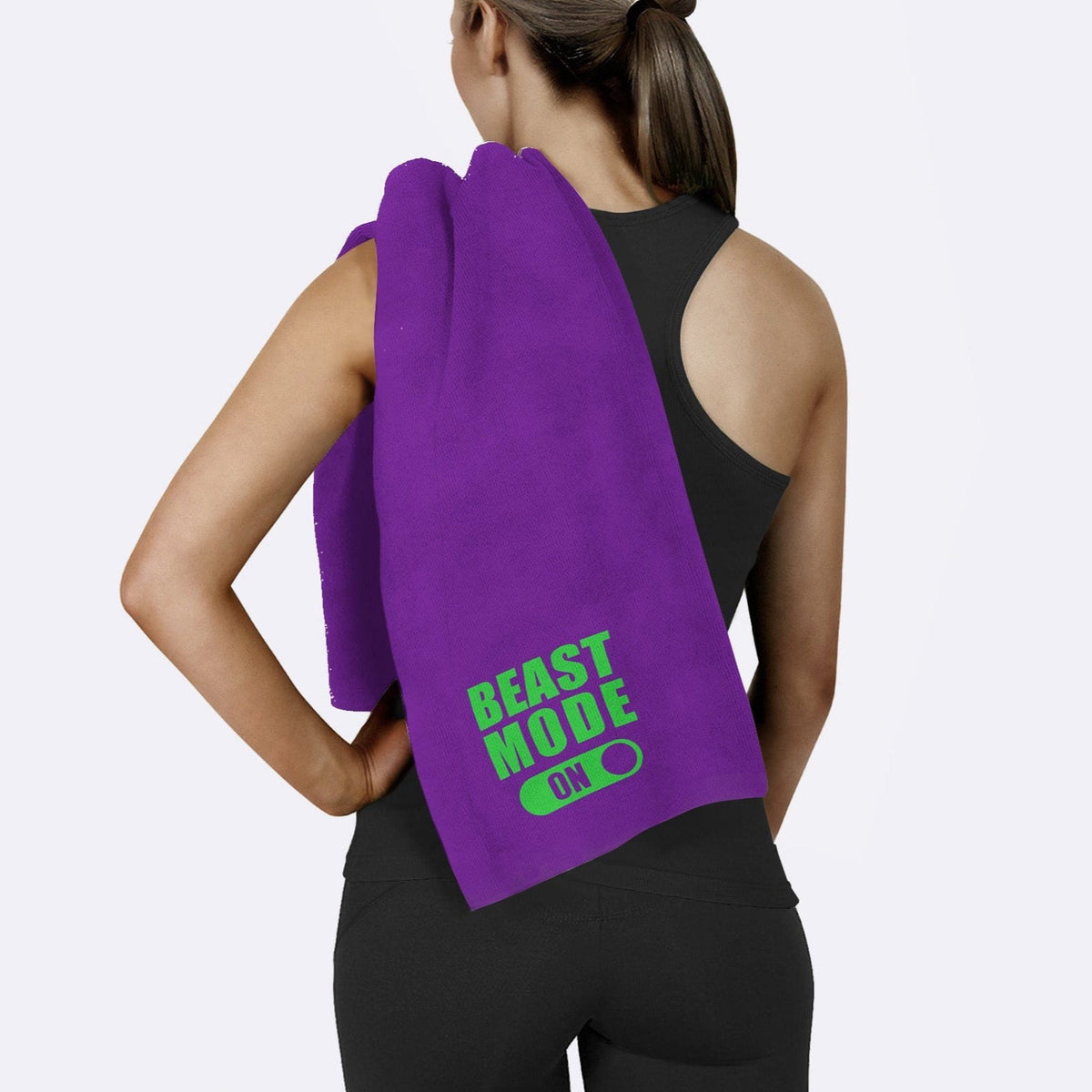 Beast Mode On Yazılı Mikrofiber Spor Havlusu