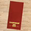 Championship Yazılı Kırmızı Mikrofiber Spor Havlusu