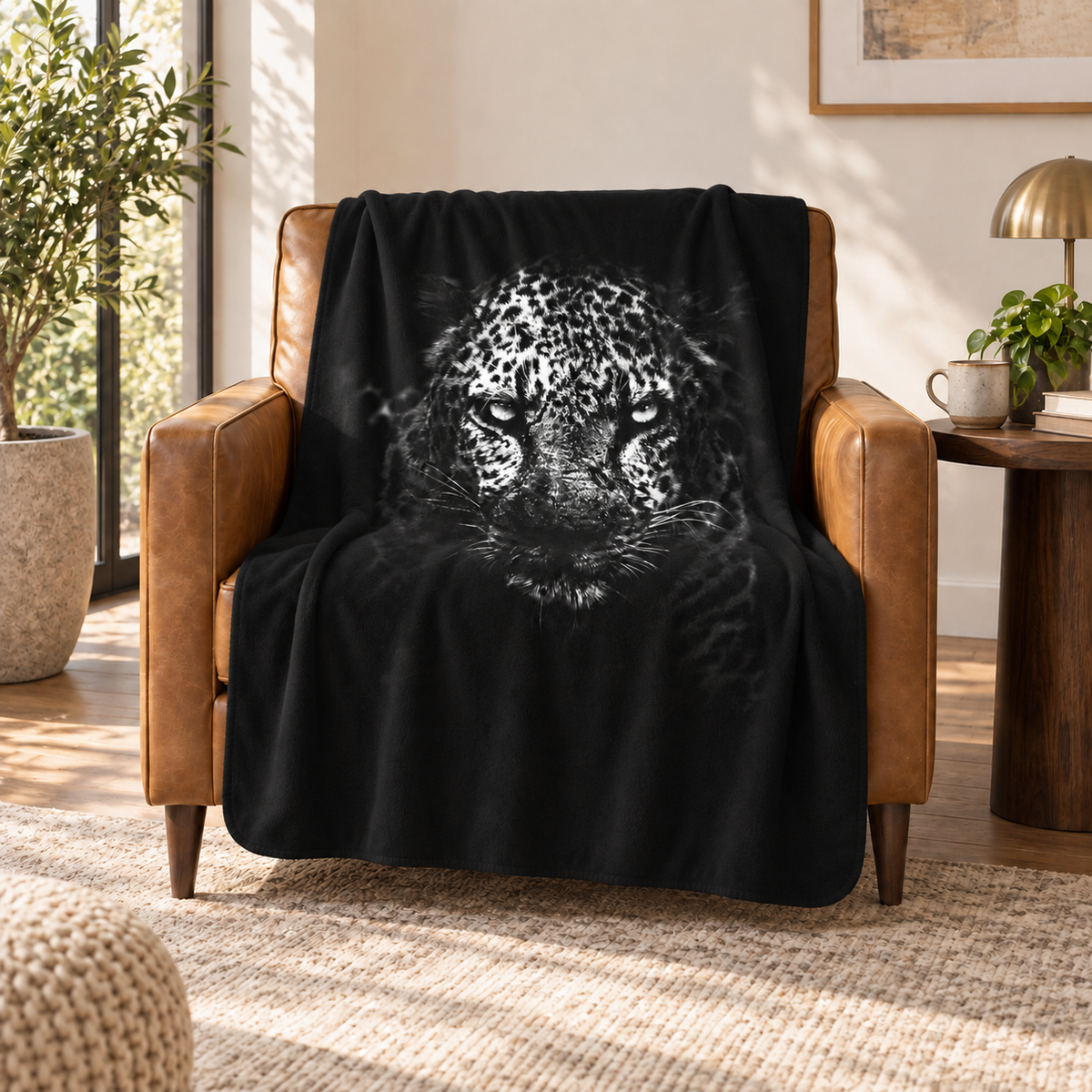 Black Leopard – Leopar Desenli Polar TV Battaniyesi