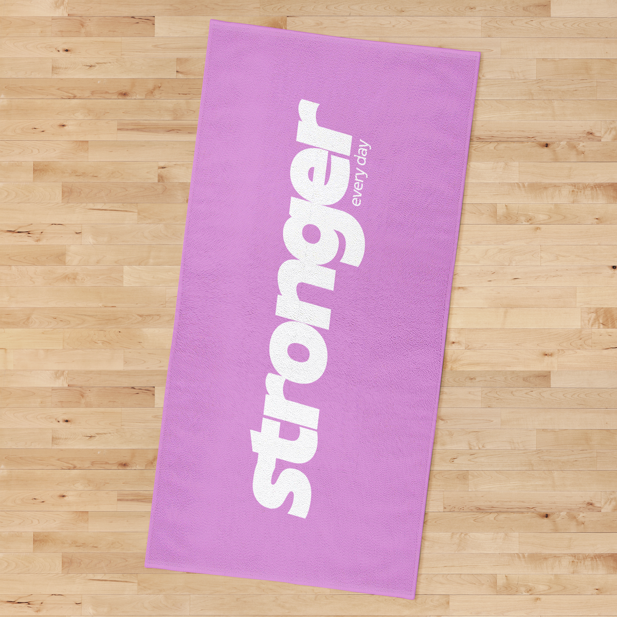 Stronger Every Day Pembe Yazılı Mikrofiber Spor Havlusu