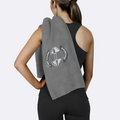 Exercise Regularly Yazılı Gri Mikrofiber Spor Havlusu