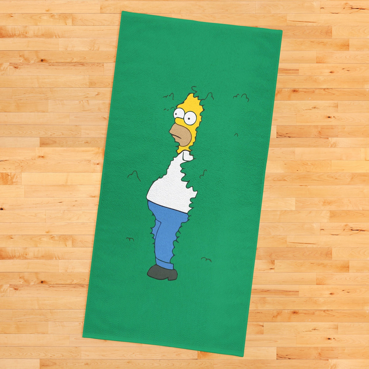 Homer Simpson Yeşil Desenli Mikrofiber Spor Havlusu