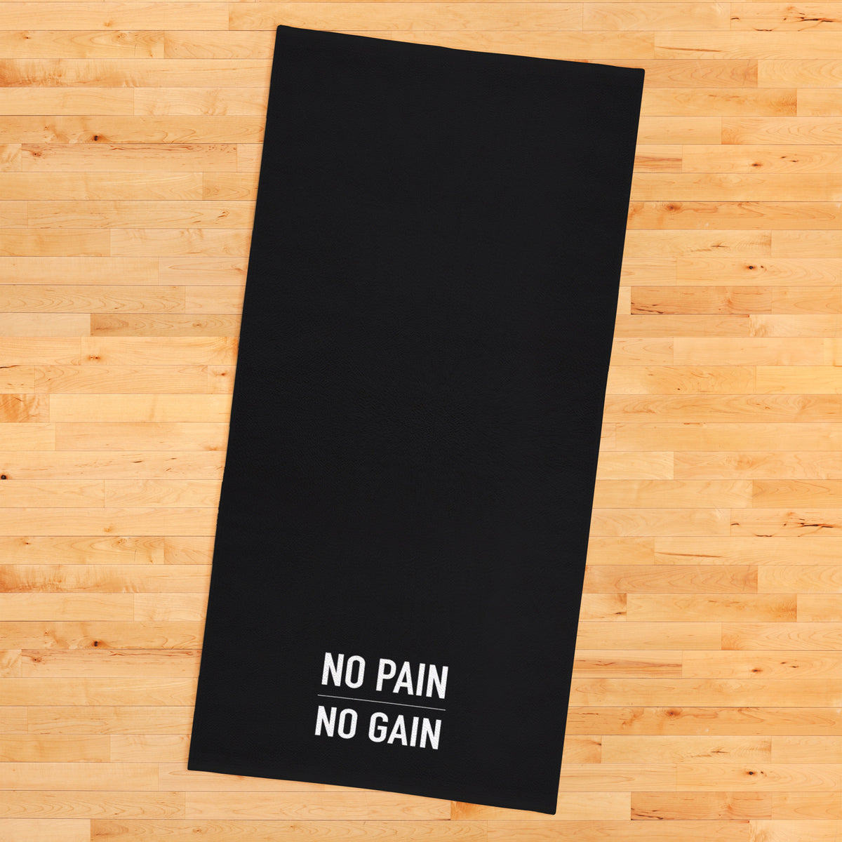 No Pain No Gain Siyah Mikrofiber Spor Havlusu