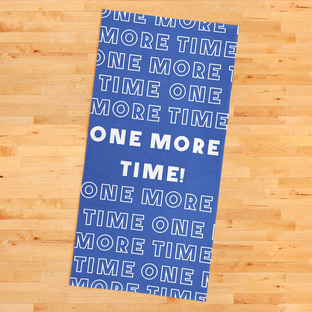 One More Time Mavi Beyaz Mikrofiber Spor Havlusu