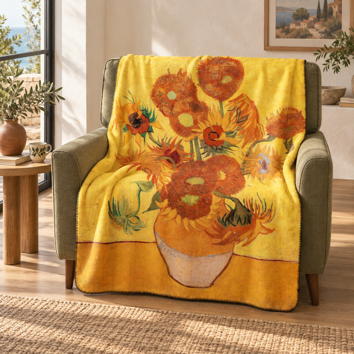 Sunflowers – Van Gogh Ayçiçekleri Polar TV Battaniyesi