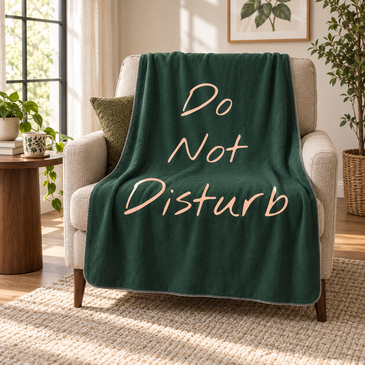 Do Not Disturb Yeşil Polar TV Battaniyesi