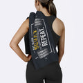 Eat Sleep Squat Repeat Yazılı Siyah Mikrofiber Spor Havlusu