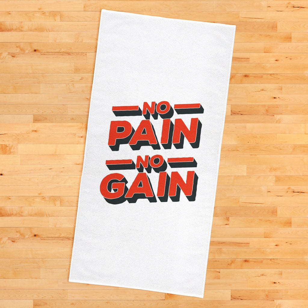 No Pain No Gain Kırmızı Mikrofiber Spor Havlusu