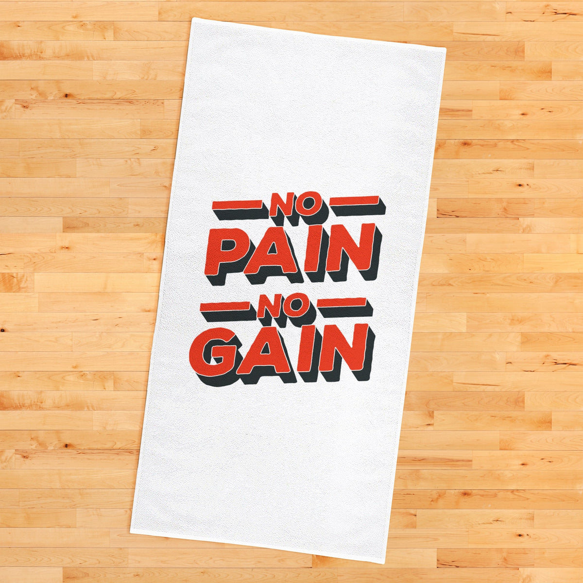 No Pain No Gain Kırmızı Mikrofiber Spor Havlusu