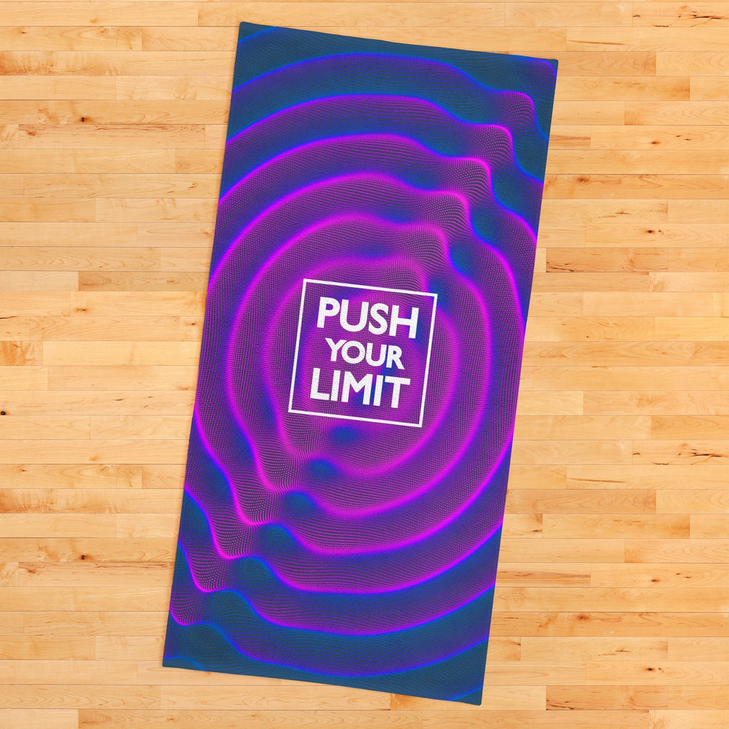 Push Your Limit Yazılı Mikrofiber Spor Havlusu