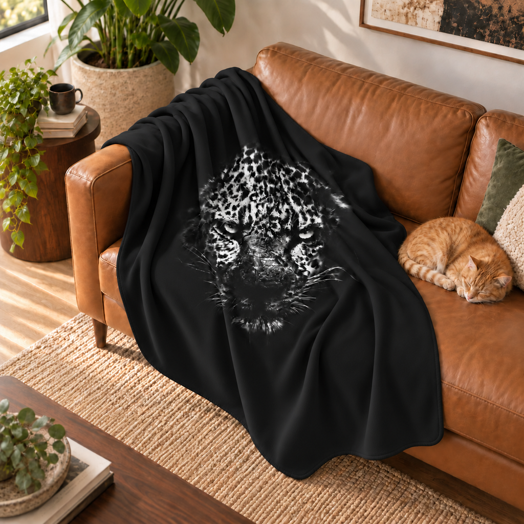 Black Leopard – Leopar Desenli Polar TV Battaniyesi