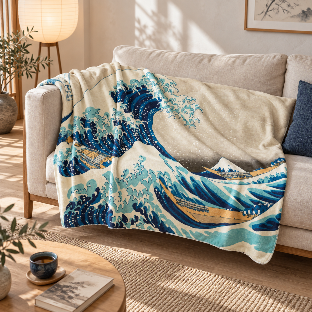 Kanagawa Dalgası – Hokusai Polar TV Battaniyesi