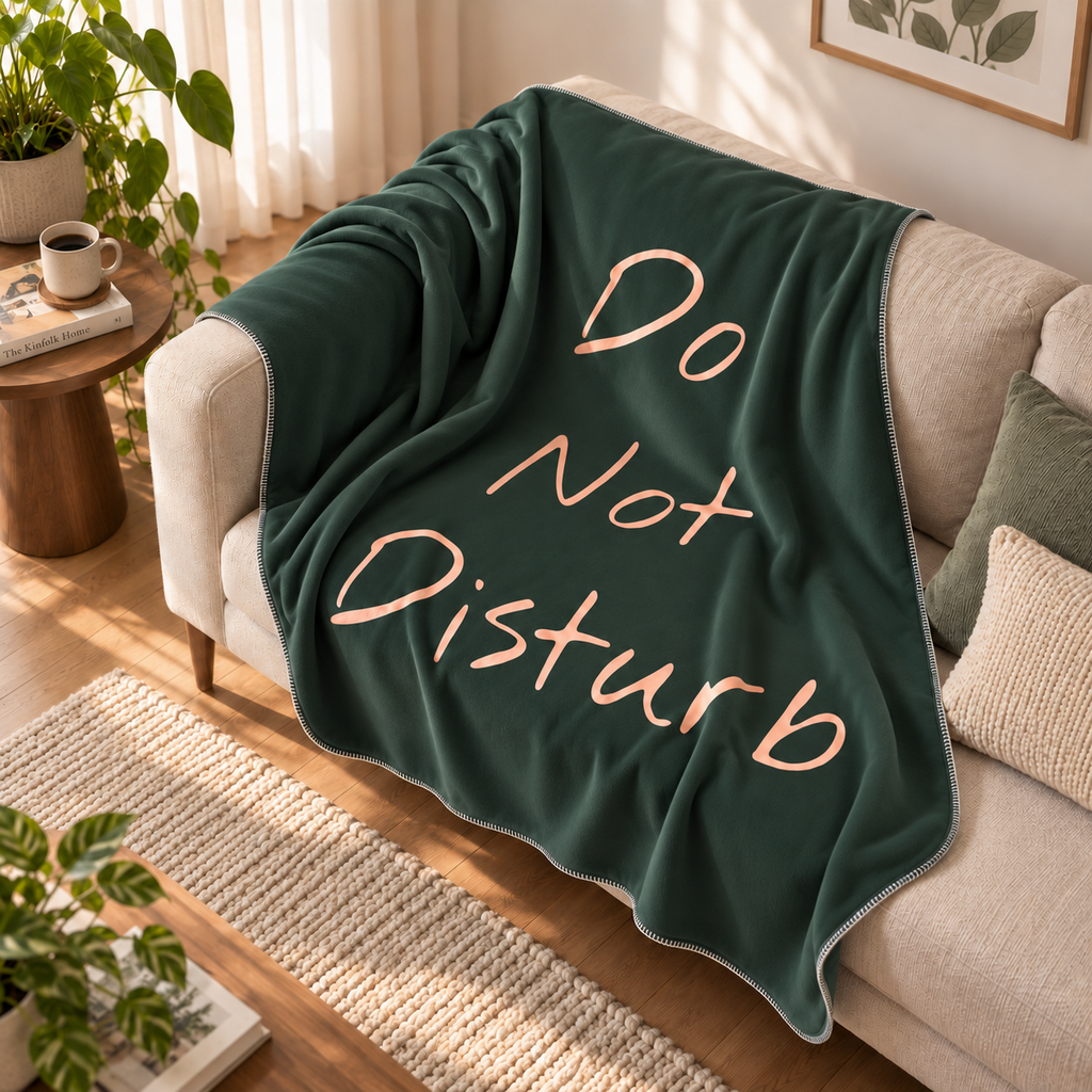 Do Not Disturb Yeşil Polar TV Battaniyesi