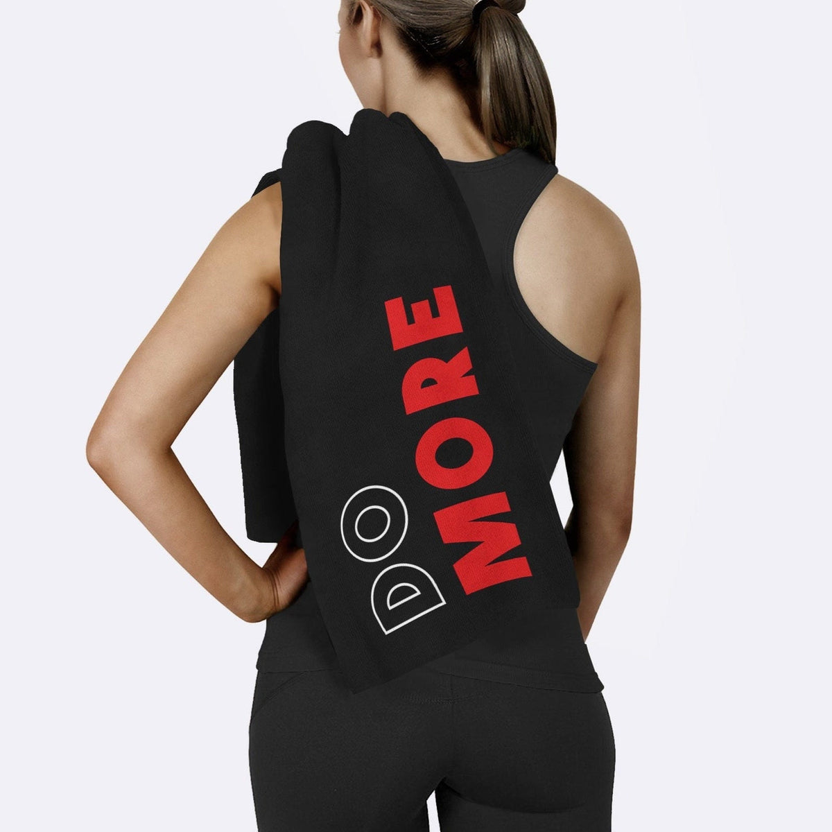 Do More Siyah Kırmızı Mikrofiber Spor Havlusu