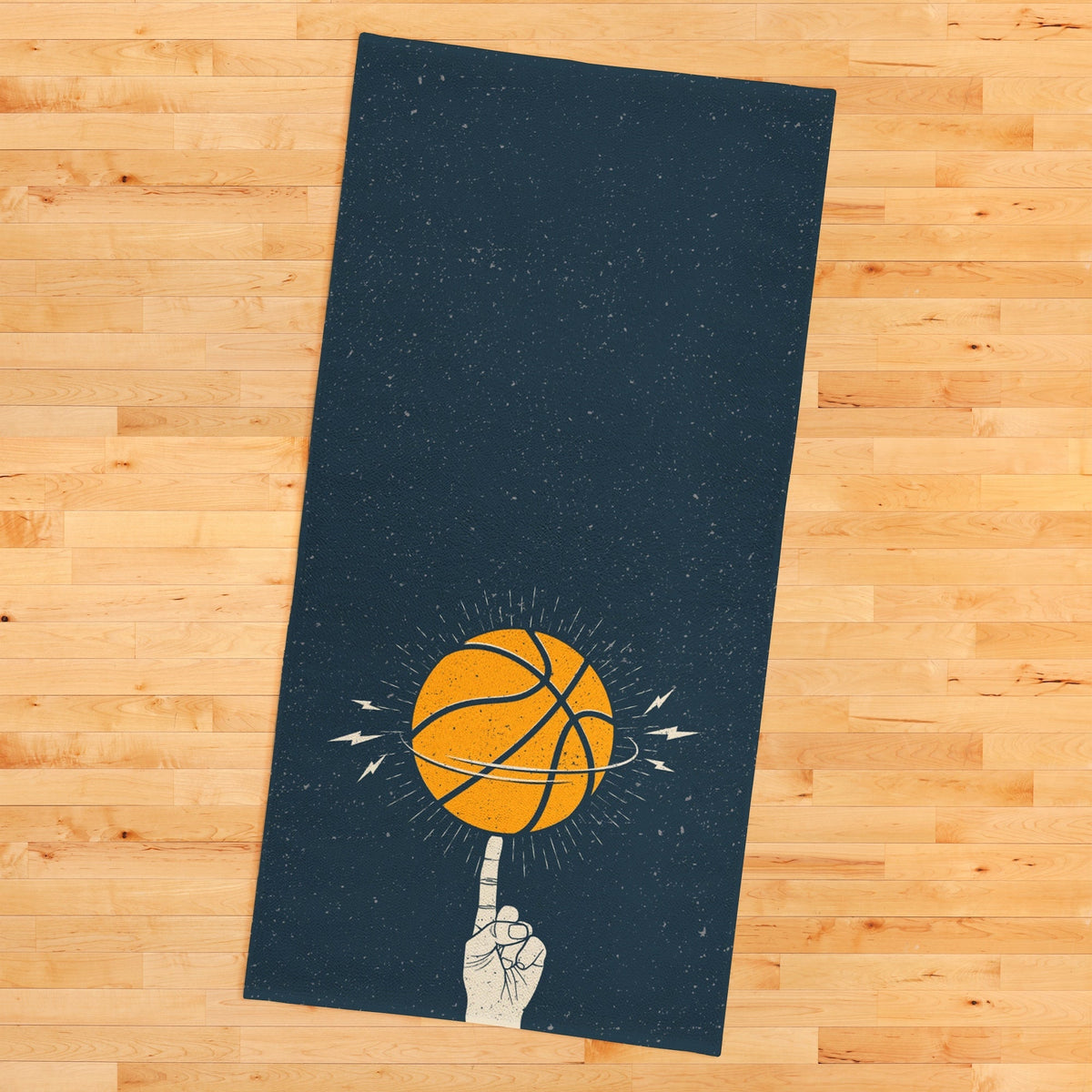Basketball v2 Lacivert Basketbol Desenli Mikrofiber Spor Havlusu