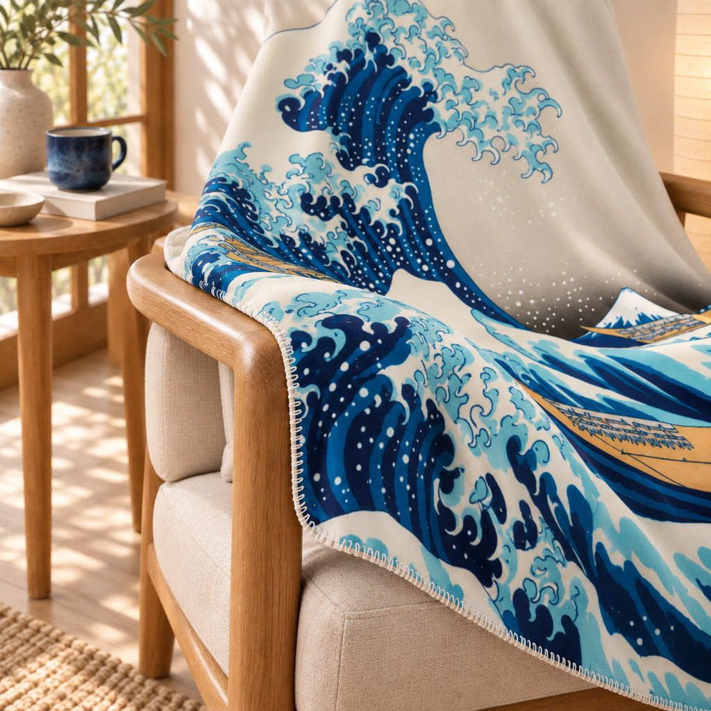Kanagawa Dalgası – Hokusai Polar TV Battaniyesi
